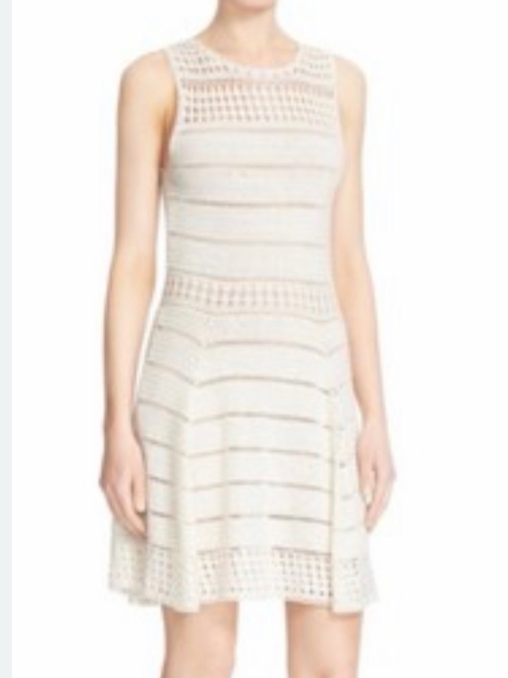 Alice + Olivia Crochet Knit Fit-and-Flare Dress